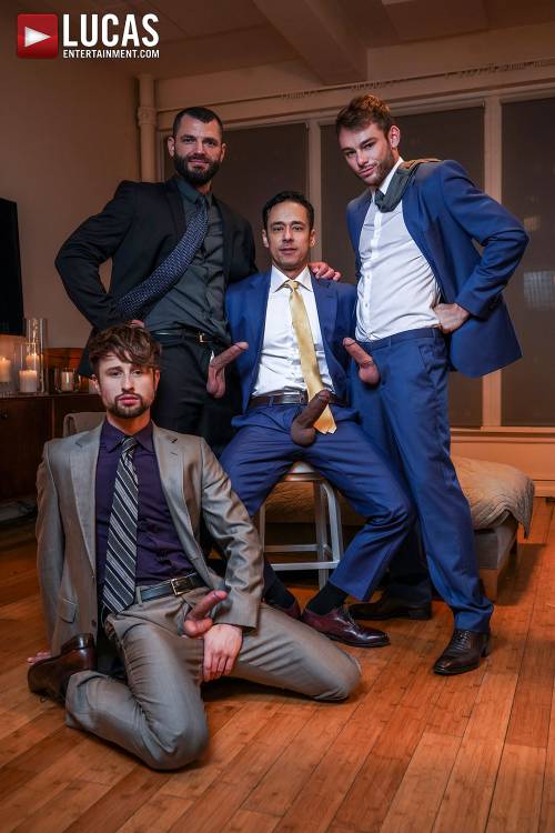 Rafael Alencar, Drew Dixon, Max Adonis, Jake Morgan | Late-Night Meeting - Gay Movies - Lucas Entertainment