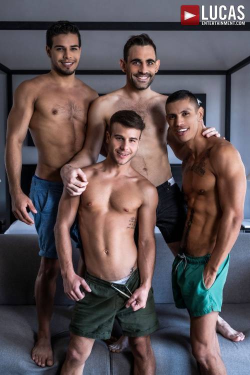 Max Arion, Allen King, Rico Marlon, Max Avila | Four-Way Breeding - Gay Movies - Lucas Entertainment